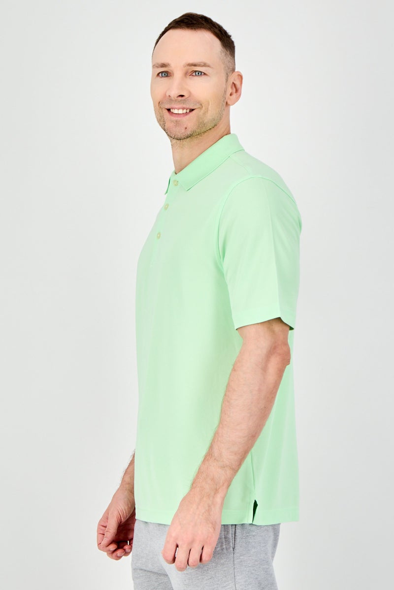 Greg Norman Men Sportswear Fit Short Sleeve Outdoor Polo Shirt, Light Green - Image 2