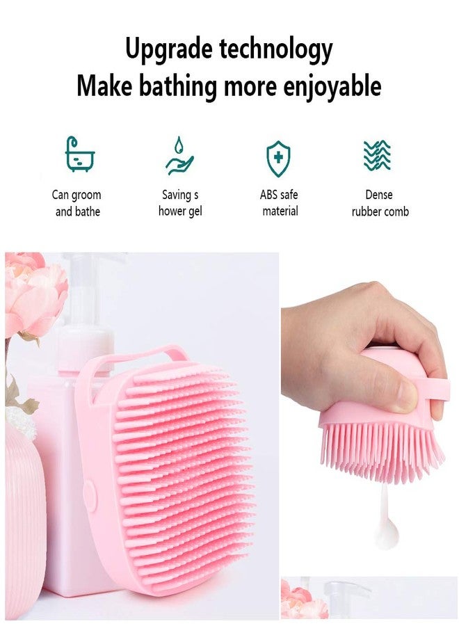 Dualshine Upgraded Dog Bath Brush,Best Pet Bathing Tool for Dogs,Soft Silicone Grooming Brush Bristles Give Pet Gentle Massage,Extra Shampoo Dispenser(Blue) - Image 5