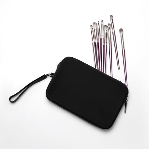 WHHJM Small Silicone Multifunctional Essential Bag Portable Travel Makeup Bag for Women Men Cards Cash Bag Zipper Pouch (Black) - Image 2