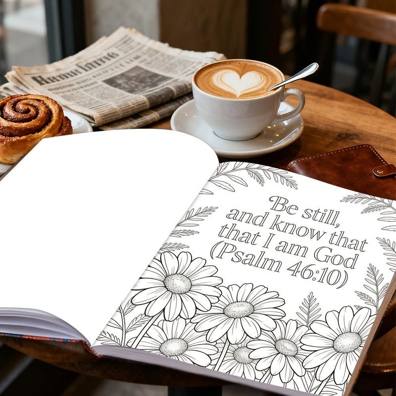 Bible Coloring Book 24 Pages Handcrafted Floral Butterfly Design for Relaxation Faith Gift - Image 4