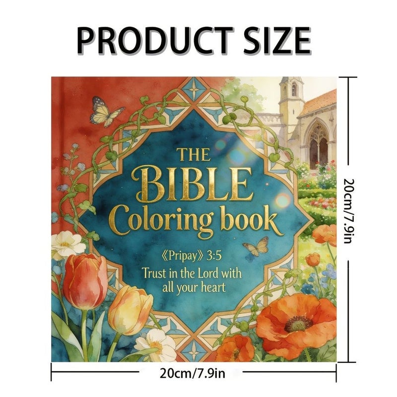 Bible Coloring Book 24 Pages Handcrafted Floral Butterfly Design for Relaxation Faith Gift - Image 2