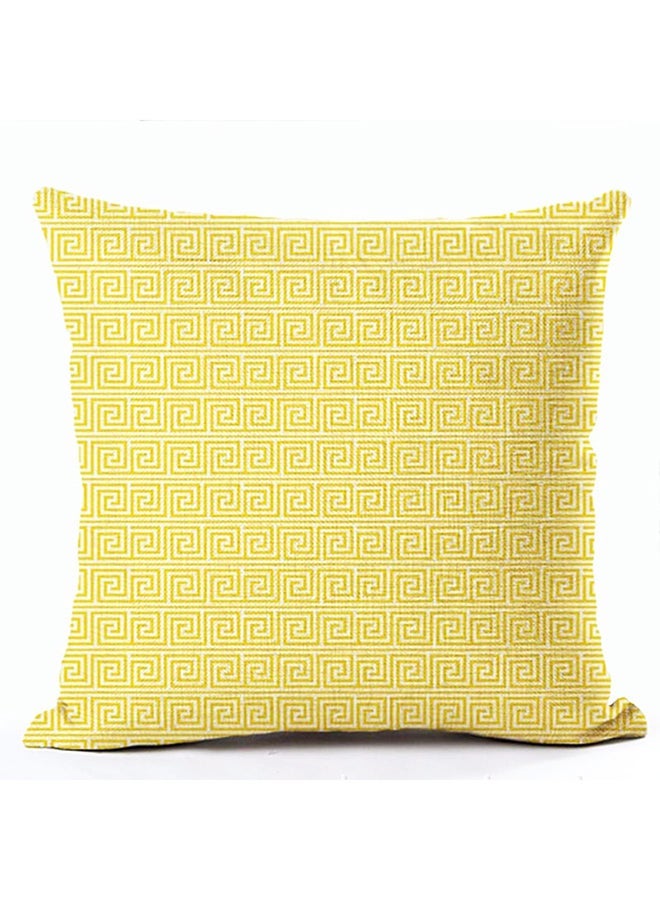 NIBEMINENT Geomatric Pattern Printed Cushion Cover Yellow 45x45cm