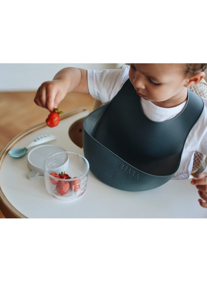 BEABA Silicone Baby Bib, Made With Soft Supple Silicone, Baby Bibs With Baby Food Catcher, Baby Boy Bibs Baby Girl Bibs, Baby Essentials For Baby Feeding (Charcoal) - Image 3