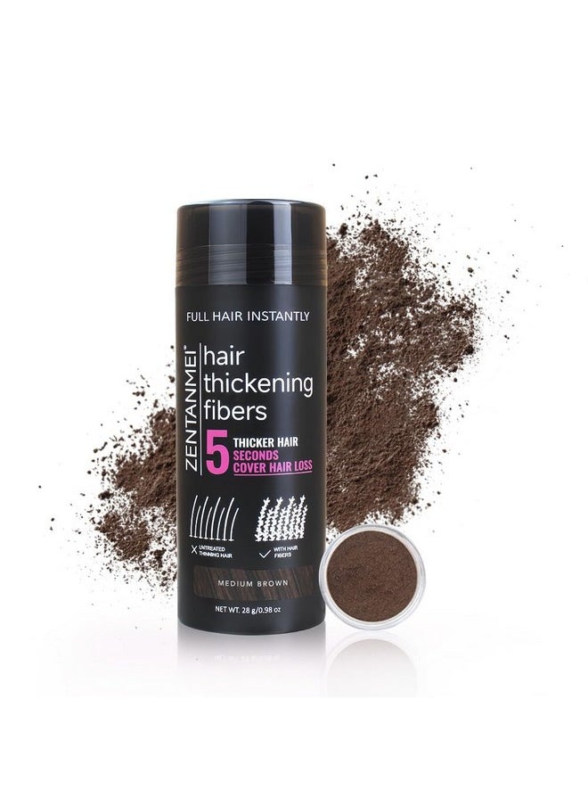ZENTANMEI Hair Fibers For Thinning Hair For Women All-Natural Hair Building Fibers 0.98 Oz Hair Volume Powder Bald Spot Cover Up For Men & Women (Medium Brown) 