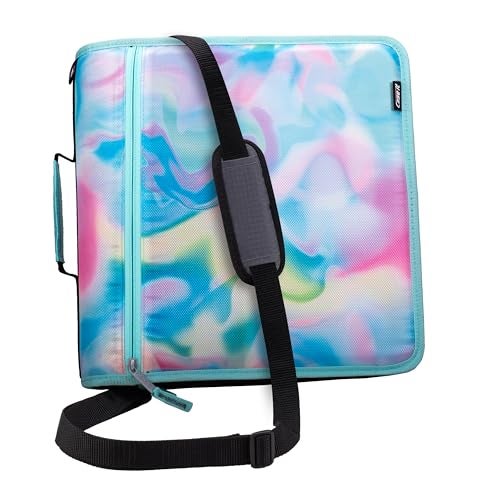 Case it Case-it Mighty Zip Tab School Zipper Binder | 3-Inch O-Rings, 600-Sheet Capacity, 5-Subject Expanding File Folder, Multiple Pockets & Storage Organizer, Shoulder Strap | D-146 Aqua Iridescent Pastel - Image 5