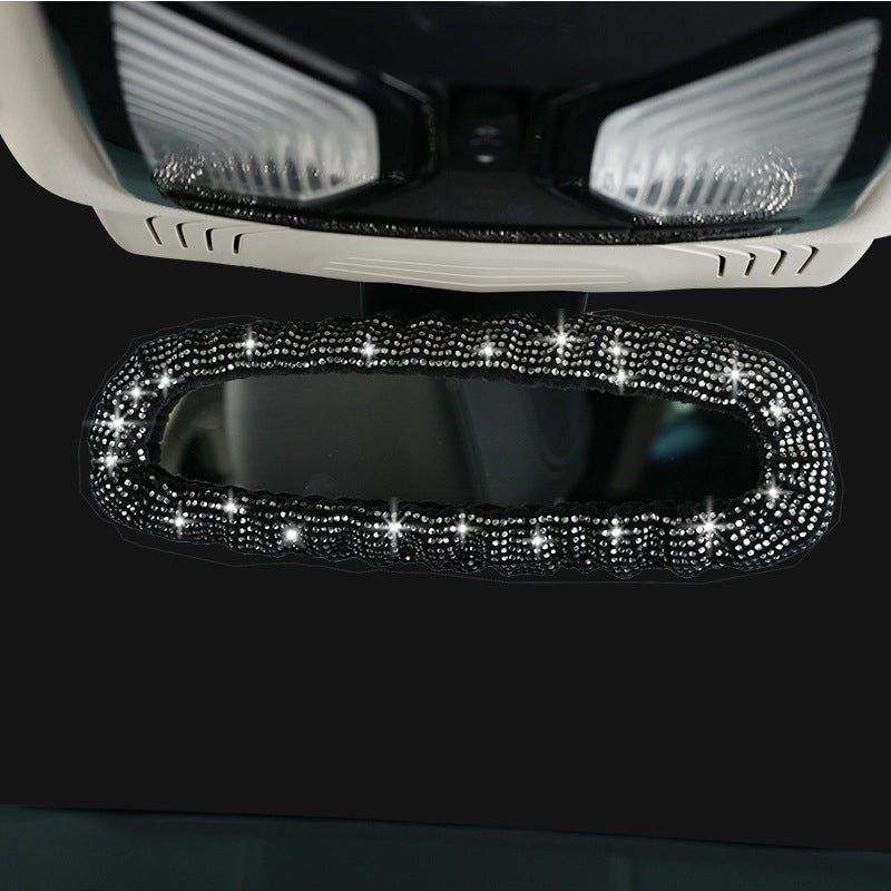 Supply Rhinestone Full Diamond Car Rearview Mirror Cover Diamond-Embedded Car Fashionable Interior Rearview Mirror Interior Cover - Image 3