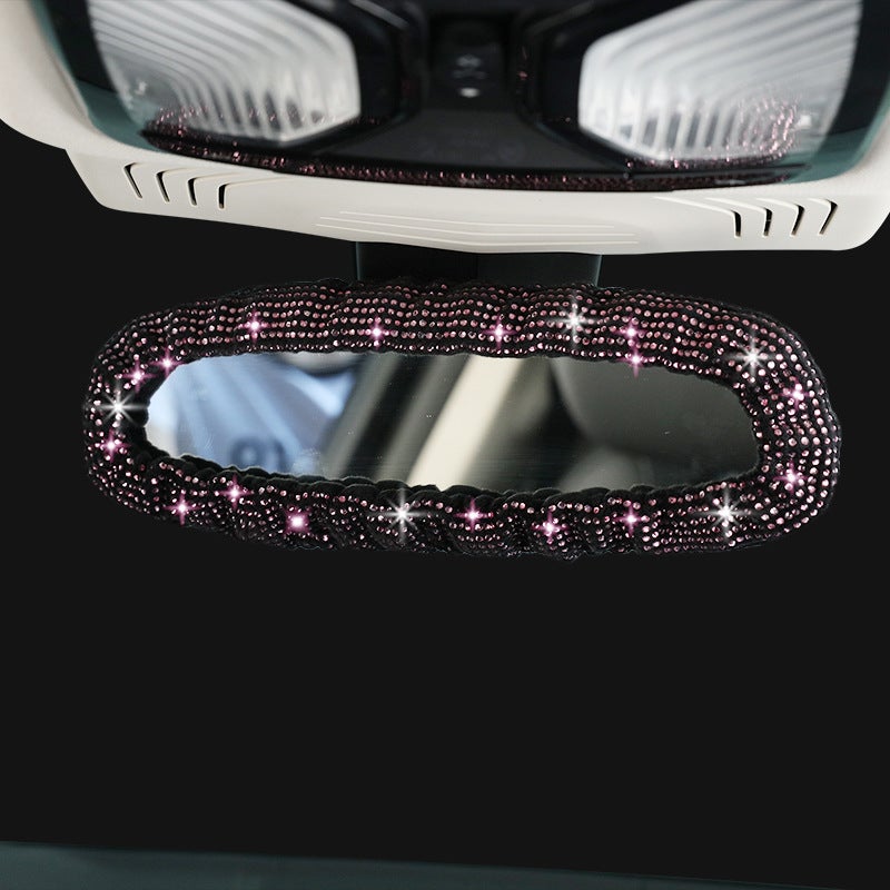 Supply Rhinestone Full Diamond Car Rearview Mirror Cover Diamond-Embedded Car Fashionable Interior Rearview Mirror Interior Cover - Image 4