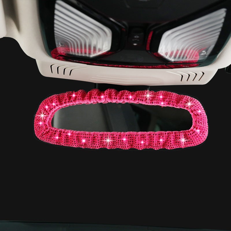 Supply Rhinestone Full Diamond Car Rearview Mirror Cover Diamond-Embedded Car Fashionable Interior Rearview Mirror Interior Cover - Image 2