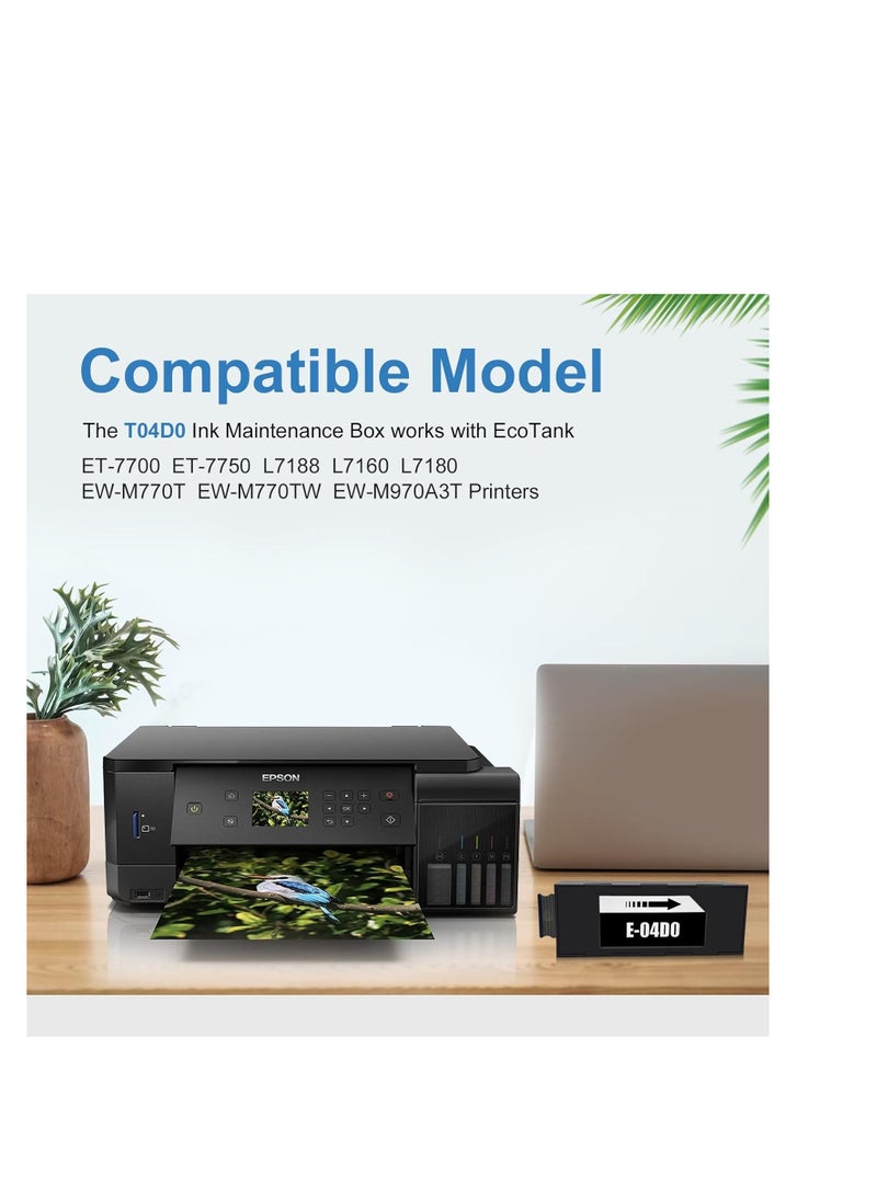 Terabyte T04D0 Ink Maintenance Box for Epson Ecotank ET-7700 ET-7750 ET7700 ET7750 L7188 L7160 L7180 EW-M770T EW-M770TW EW-M970A3T Printers（C13T04D000）  - Image 3