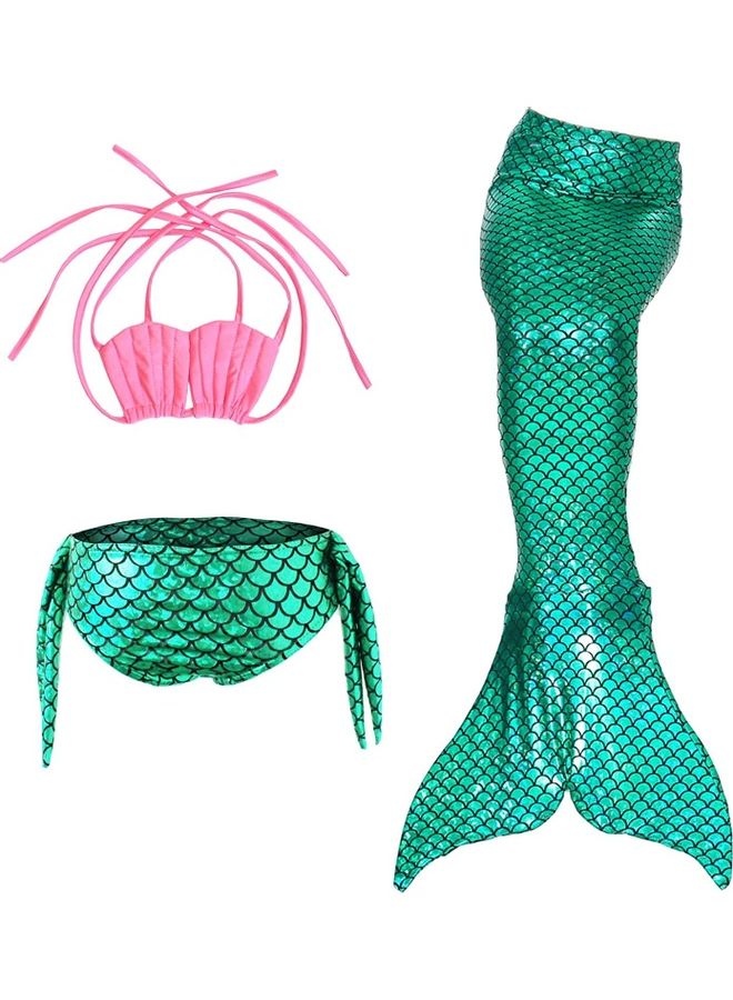 NIBEMINENT 3-Piece Mermaid Swimming Costume Set 140cm - Image 1