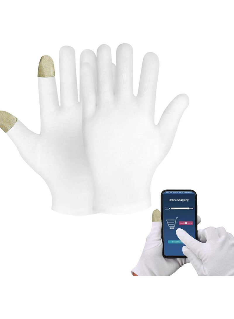 GGOOT White Cotton Gloves - Thin Cotton Gloves for Sleeping,Cotton Hand Gloves for Sleeping Beauty Dry Hands Inspection  - Image 1
