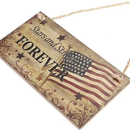 BinaryABC 4th of July Wooden Sign Plaque Door Wall Hanging Decorations, Fourth of July Independence Day Memorial Day Party Decorations - Image 2