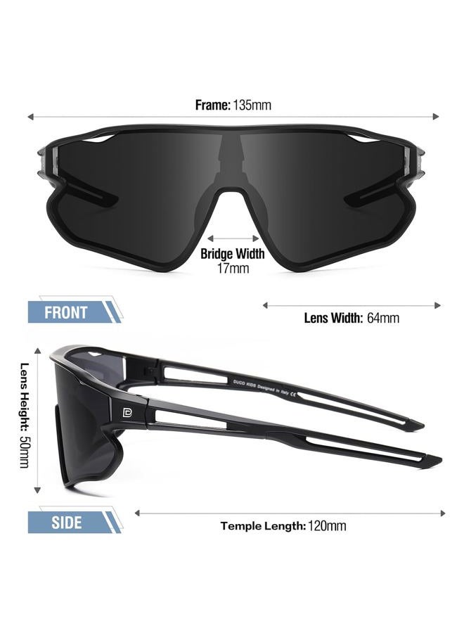 DUCO Kids Sunglasses Youth Baseball Sun Glasses Lightweight TR90 Frame UV400 Sports Cycling Shades for Boys Girls DK268 - Image 3