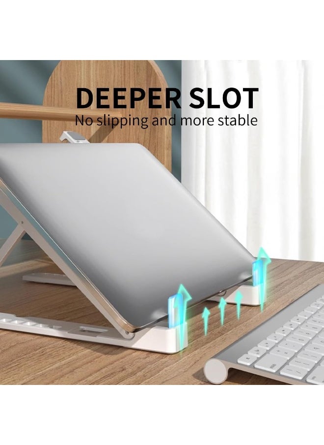 ECVV - 2-in-1 Laptop Stand for Desk and Phone Holder, Adjustable Foldable Laptop Riser Portable Ergonomic ABS Notebook Stand for Laptops/iPad (11-17") - Image 1