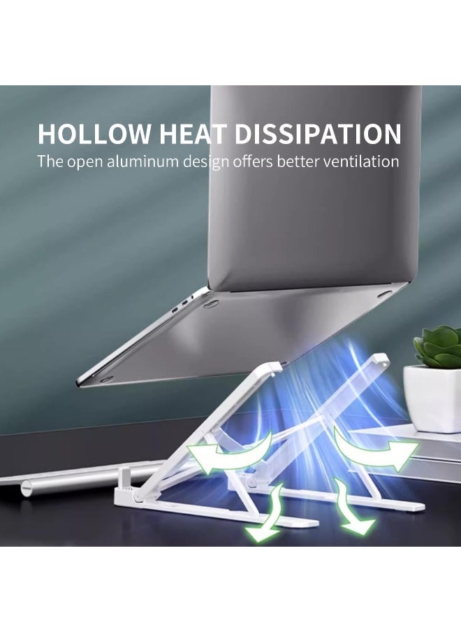 ECVV - 2-in-1 Laptop Stand for Desk and Phone Holder, Adjustable Foldable Laptop Riser Portable Ergonomic ABS Notebook Stand for Laptops/iPad (11-17") - Image 1