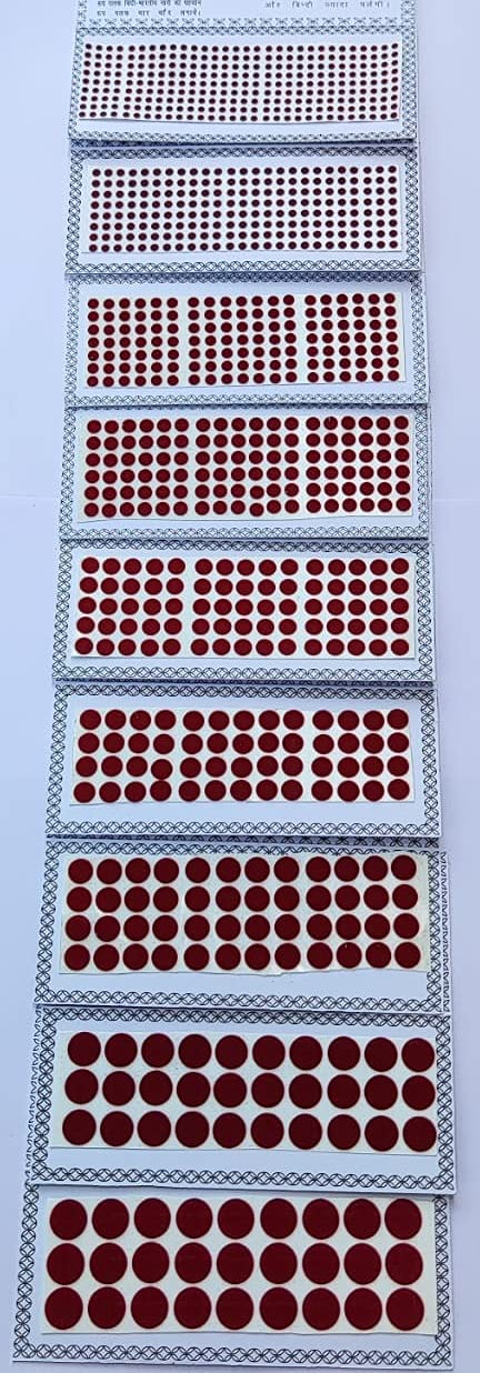 ATCUSA Deep Red Maroon Velvet Cards Dot Indian Bindi for women Tattoo Stickers Adhesive Body Jewelry Round Bindi Bridal Forehead DecorBelly Decor 9 Different Sizes Dark Red Maroon