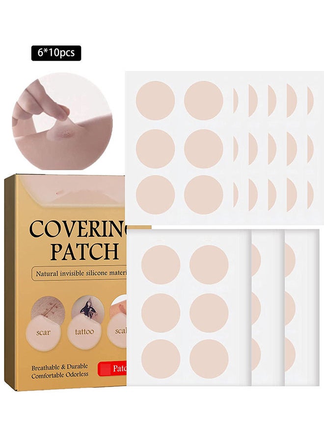 Jaysuing - Tatto Cover Up - Ultra-Thin Flaw Concealer Sticker Patch Skin Concealing Tape - Thin tattoo cover up tape for unisex - Tattoo Cover Up Makeup Waterproof for Covering Up Scars and Tattoo 10Pcs 60 patchs - Image 1