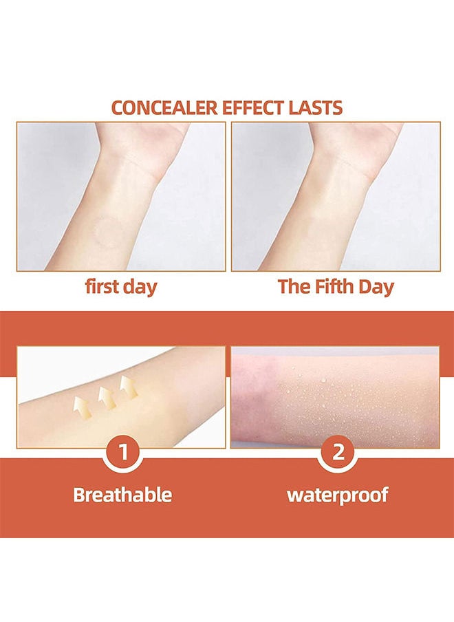 Jaysuing - Tatto Cover Up - Ultra-Thin Flaw Concealer Sticker Patch Skin Concealing Tape - Thin tattoo cover up tape for unisex - Tattoo Cover Up Makeup Waterproof for Covering Up Scars and Tattoo 10Pcs 60 patchs - Image 1