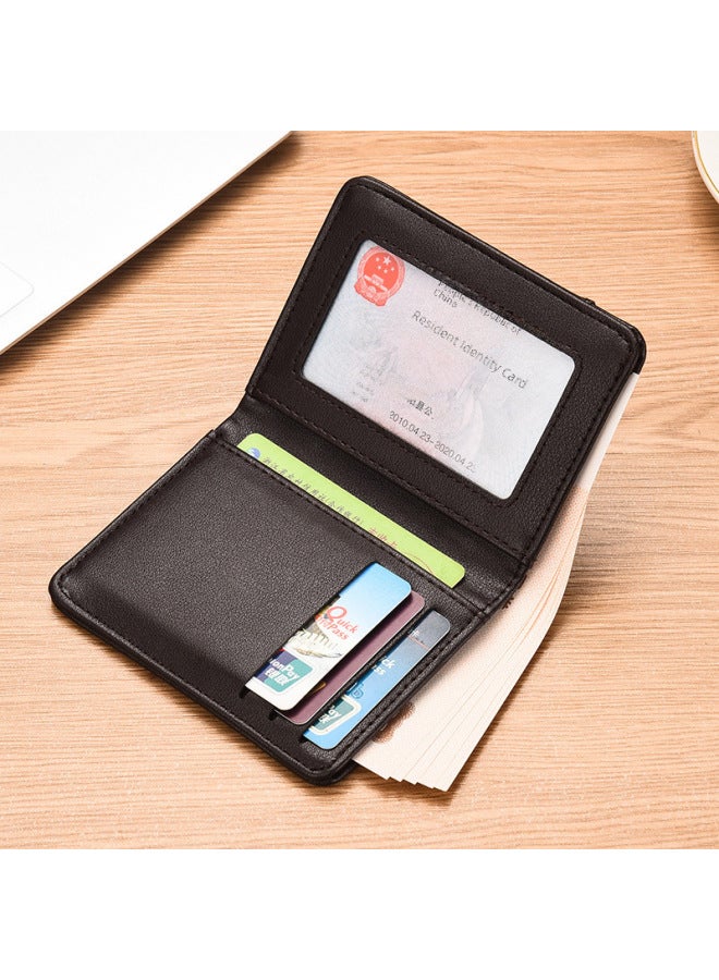 Ultra-thin Men's Wallet Vertical Mini Student Coin Purse Card Holder Youth Driver's License Compact Male Cash Holder-Color:Black  - Image 5