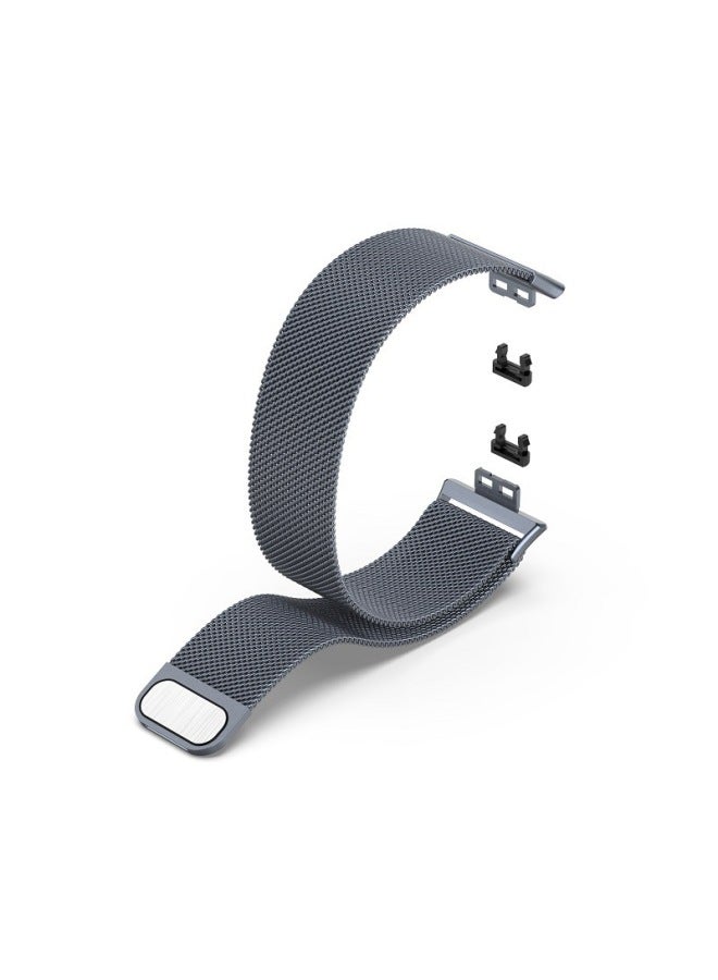 Loquat For Huawei Watch Fit Milan Strap Stainless Steel Metal TIA-B09 Milanese Nice Wristband-Color:Space Grey (Milan Magnetic)  - Image 5