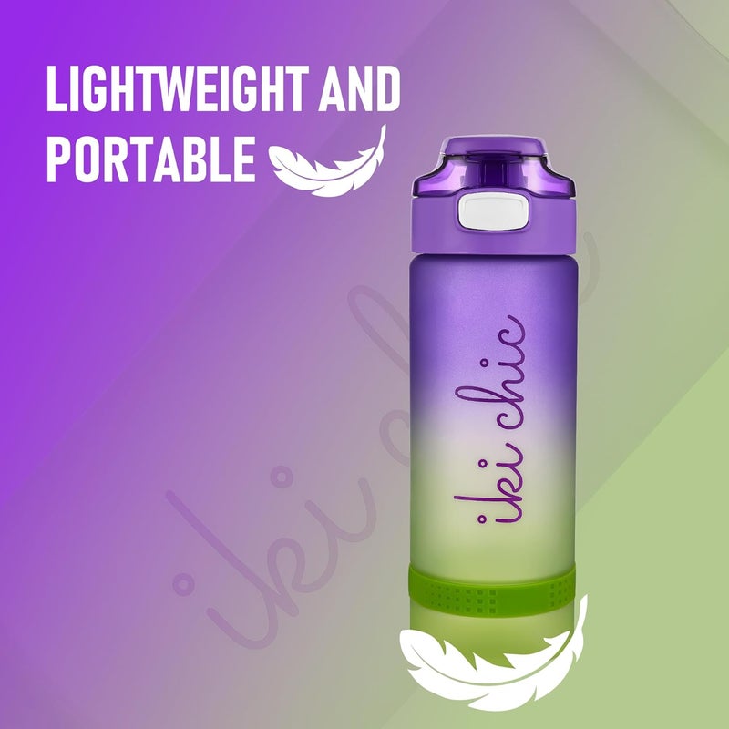 Ant Esports Hydra GB750 750ml Sports Water Bottle with Time Marker & Straw,Dishwasher Safe/Leak-proof Drink Bottle/BPA Free/Non-Toxic Tritan Material/1 Click Open for Running Gym (Blue Gradient) - Image 3