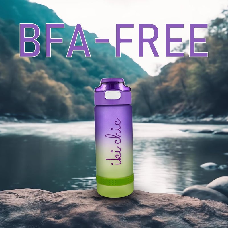 Ant Esports Hydra GB750 750ml Sports Water Bottle with Time Marker & Straw,Dishwasher Safe/Leak-proof Drink Bottle/BPA Free/Non-Toxic Tritan Material/1 Click Open for Running Gym (Blue Gradient) - Image 4