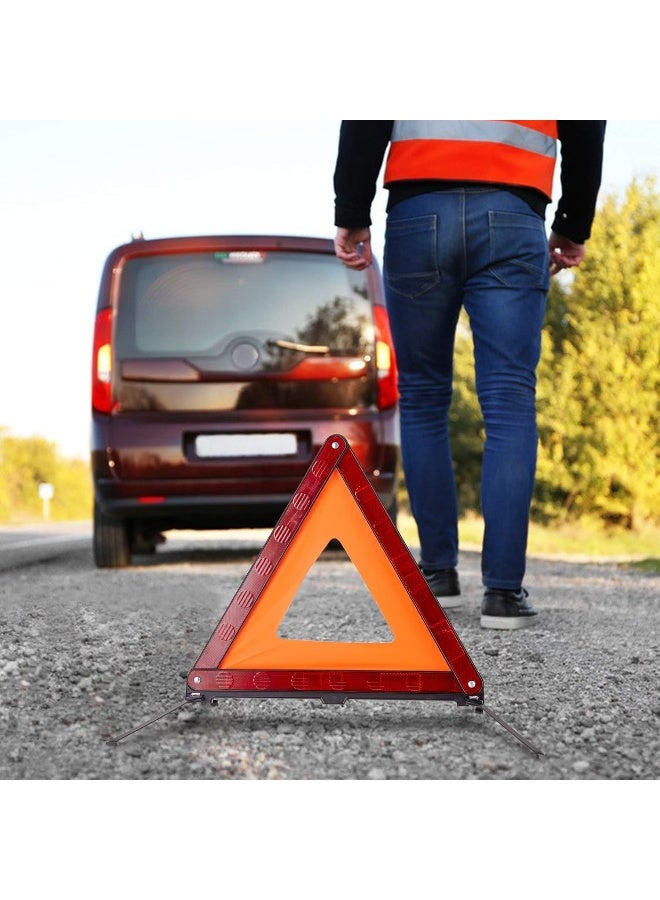 XOOL Triple Warning Triangle Emergency Warning Triangle Reflector Safety Triangle Kit Suitable for Roadside Emergencies, 3-Pack - Image 5