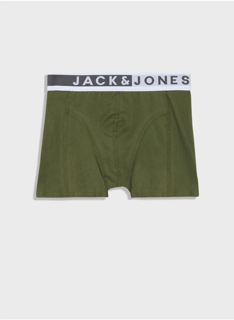 Jack & Jones Junior Youth 3 Pack Logo Waist  Boxers