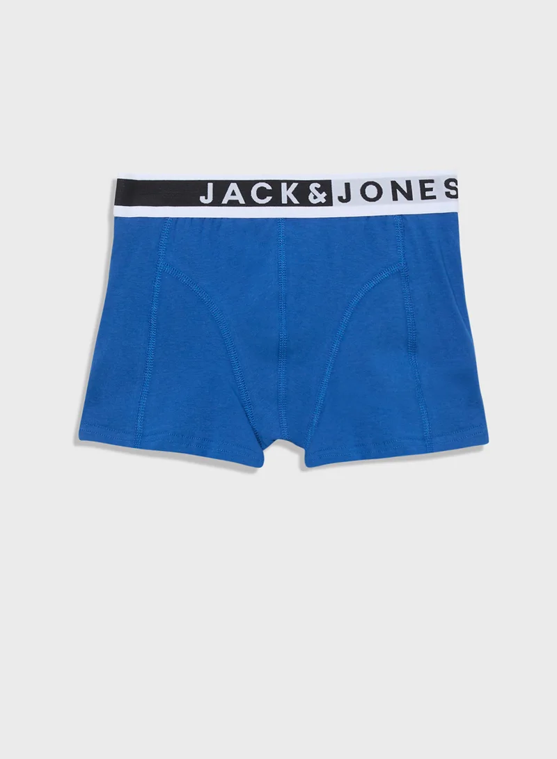 جاك وجونز جونيور Youth 3 Pack Logo Waist  Boxers