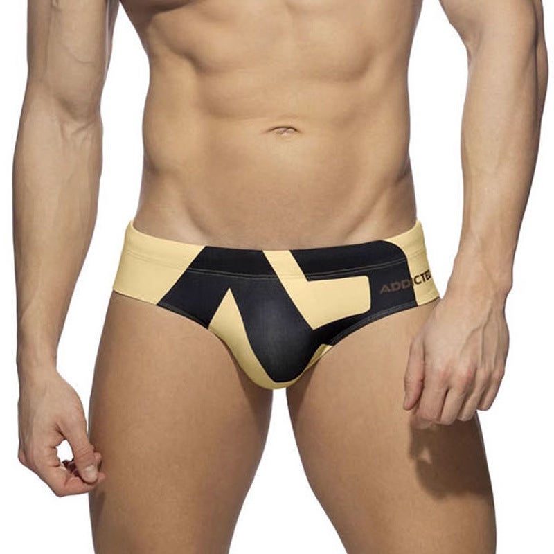 Fashionable Men'S Swimming Trunks Underwear Thin Nylon Convex Triangle 045 Lace Printed Ad Same Style - Image 5