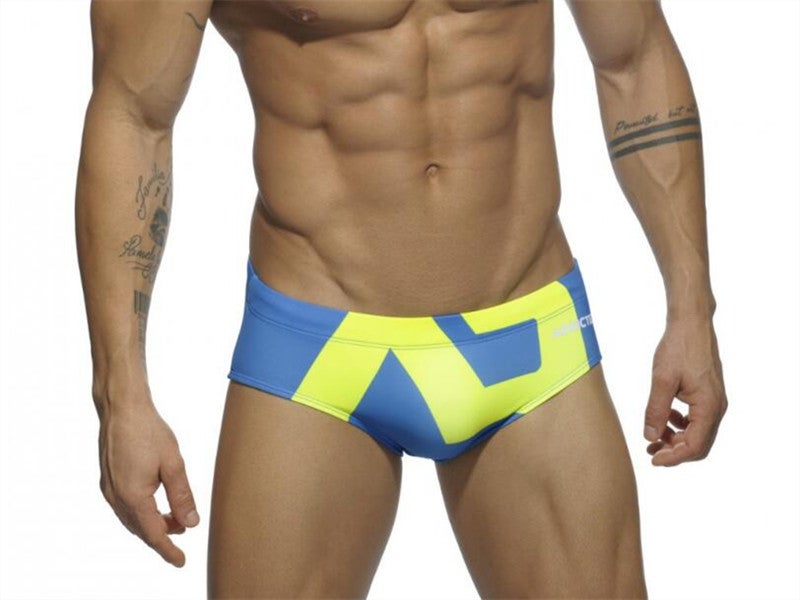 Fashionable Men'S Swimming Trunks Underwear Thin Nylon Convex Triangle 045 Lace Printed Ad Same Style - Image 1
