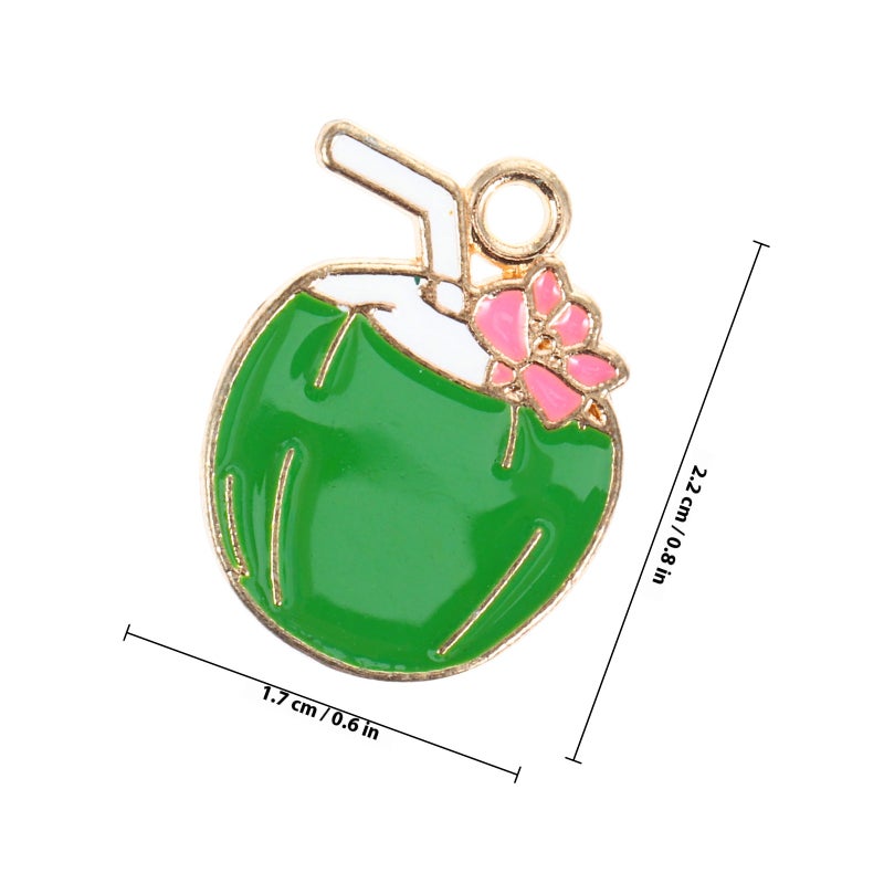 10pcs Coconuts Charms Hawaii Style Charms Beads Tropical Charms Pendants for DIY Jewelry Making Crafting Bracelets Necklaces Accessories - Image 2