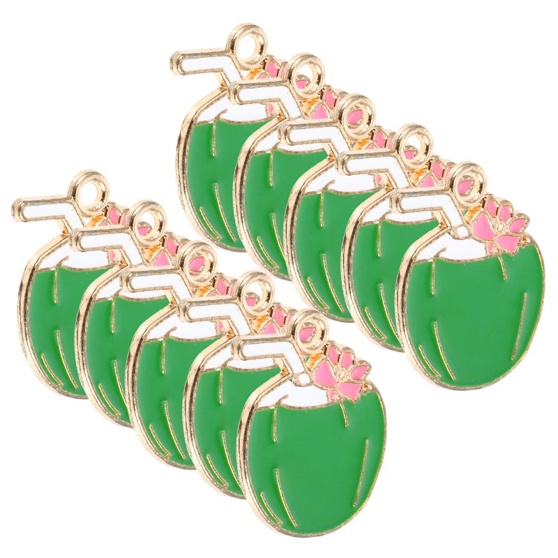10pcs Coconuts Charms Hawaii Style Charms Beads Tropical Charms Pendants for DIY Jewelry Making Crafting Bracelets Necklaces Accessories - Image 5