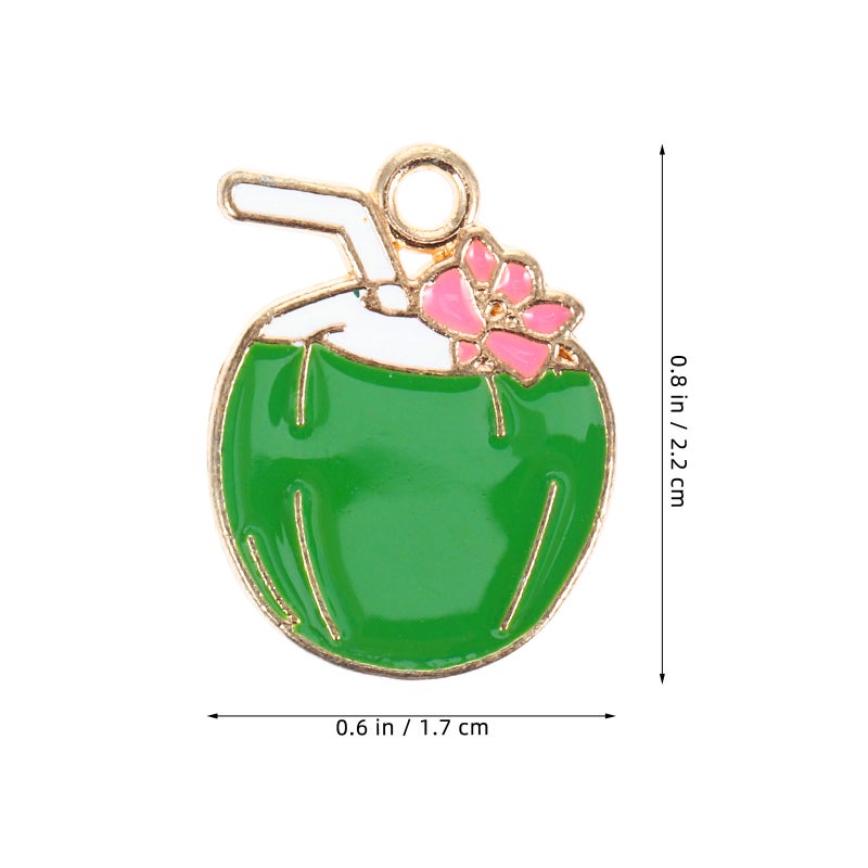 10pcs Coconuts Charms Hawaii Style Charms Beads Tropical Charms Pendants for DIY Jewelry Making Crafting Bracelets Necklaces Accessories - Image 3