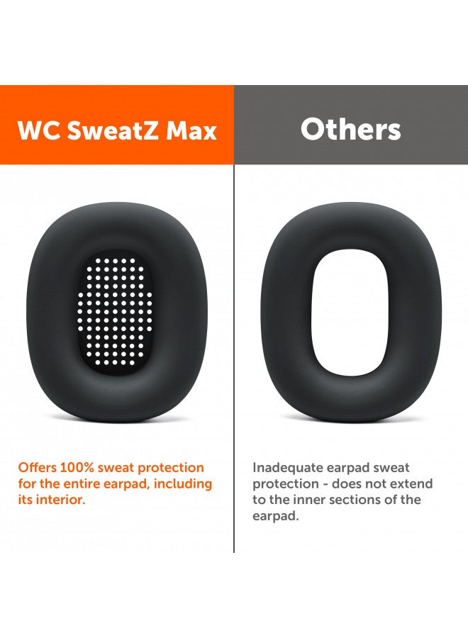 WC WC SweatZ Max - Patented Protective Earpad Covers for Airpods Max Made by Wicked Cushions | Sweatproof & Easily Washable | Full Earpad Sweat Protection | Black  - Image 3