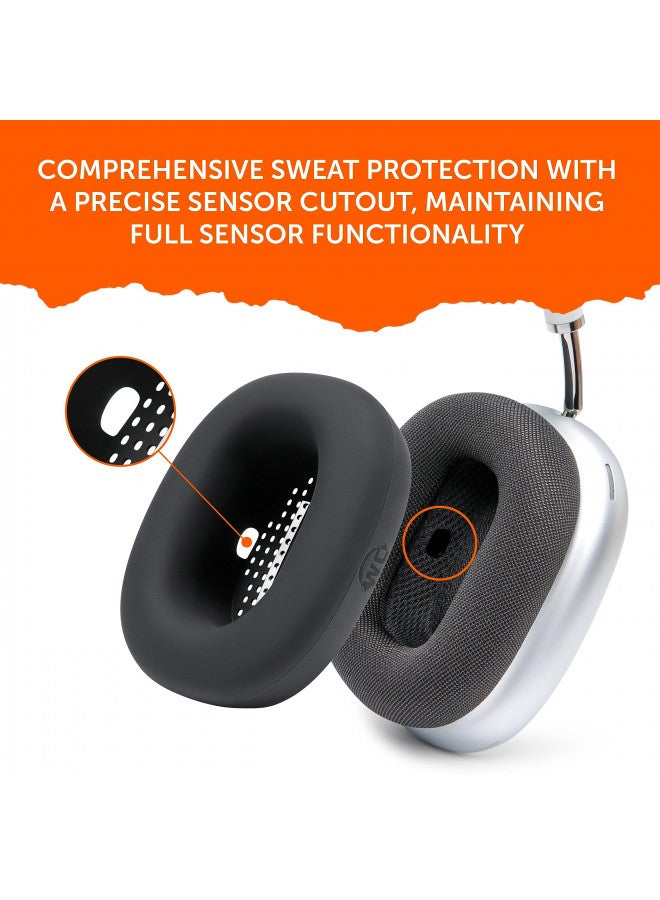 WC WC SweatZ Max - Patented Protective Earpad Covers for Airpods Max Made by Wicked Cushions | Sweatproof & Easily Washable | Full Earpad Sweat Protection | Black  - Image 4