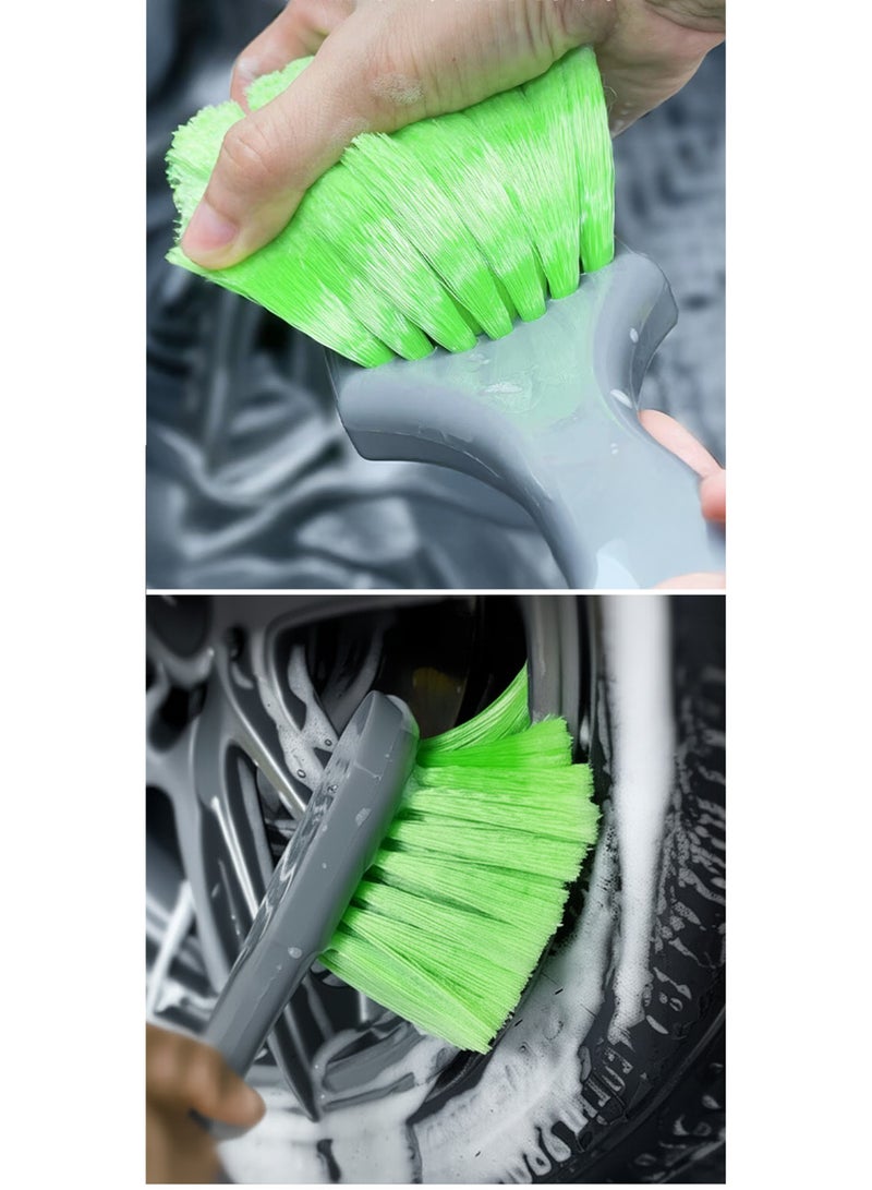 YIXUAN 2 Set Wheel & Tire Brush Cleaner for Car, Wheel Brushes for Cleaning Wheels Auto Wheel Cleaning Brush Bristle Brush Cleaning Tools - Image 4
