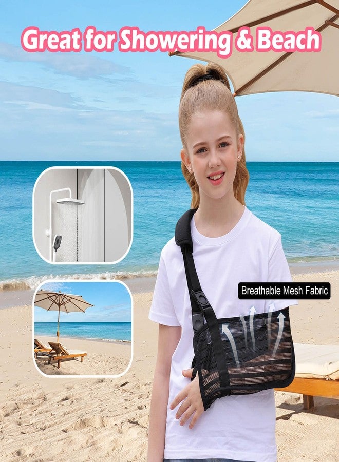 Ledhlth Kids Arm Sling for Boys and Girls, Premium Mesh, for Shoulder Elbow Wrist Injury (Black, Small) - Image 5
