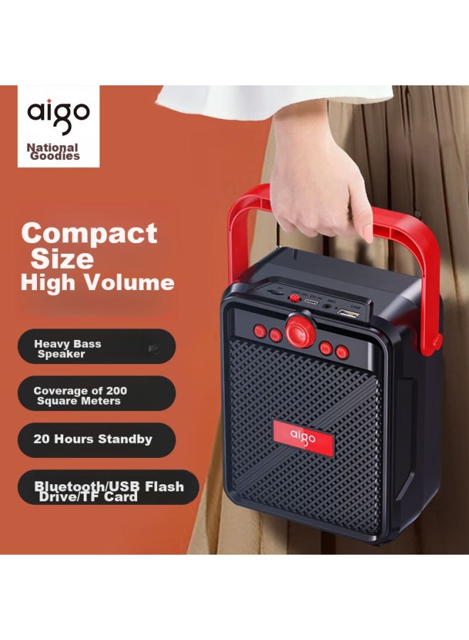 Patriots Aigo T51 Bluetooth Speaker, Outdoor Square Dance Speaker, High Volume Handheld Portable Horn, Small Home Subwoofer Amplifier, Street Vending Payment Player - Image 1