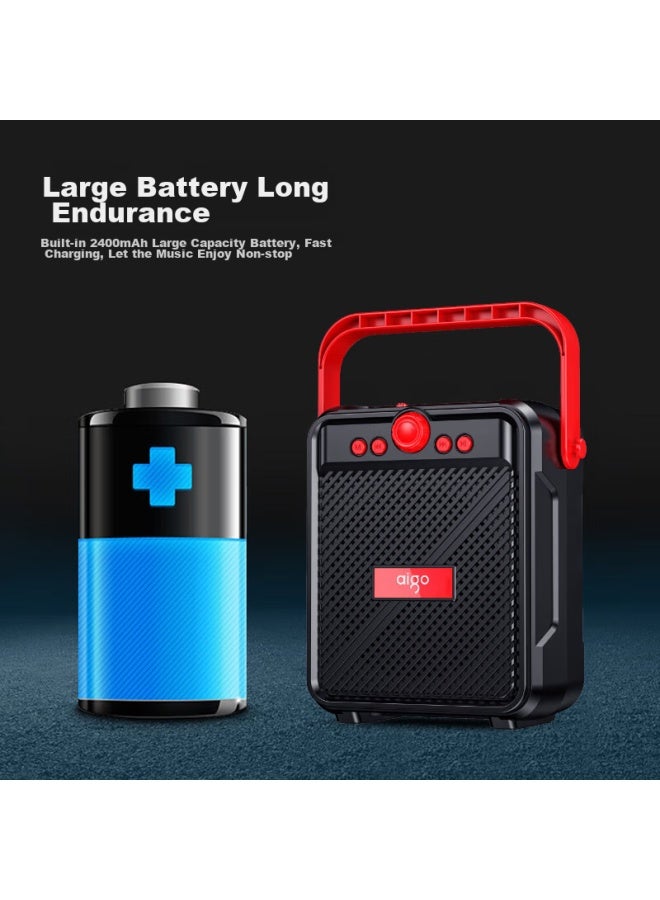 Patriots Aigo T51 Bluetooth Speaker, Outdoor Square Dance Speaker, High Volume Handheld Portable Horn, Small Home Subwoofer Amplifier, Street Vending Payment Player - Image 2