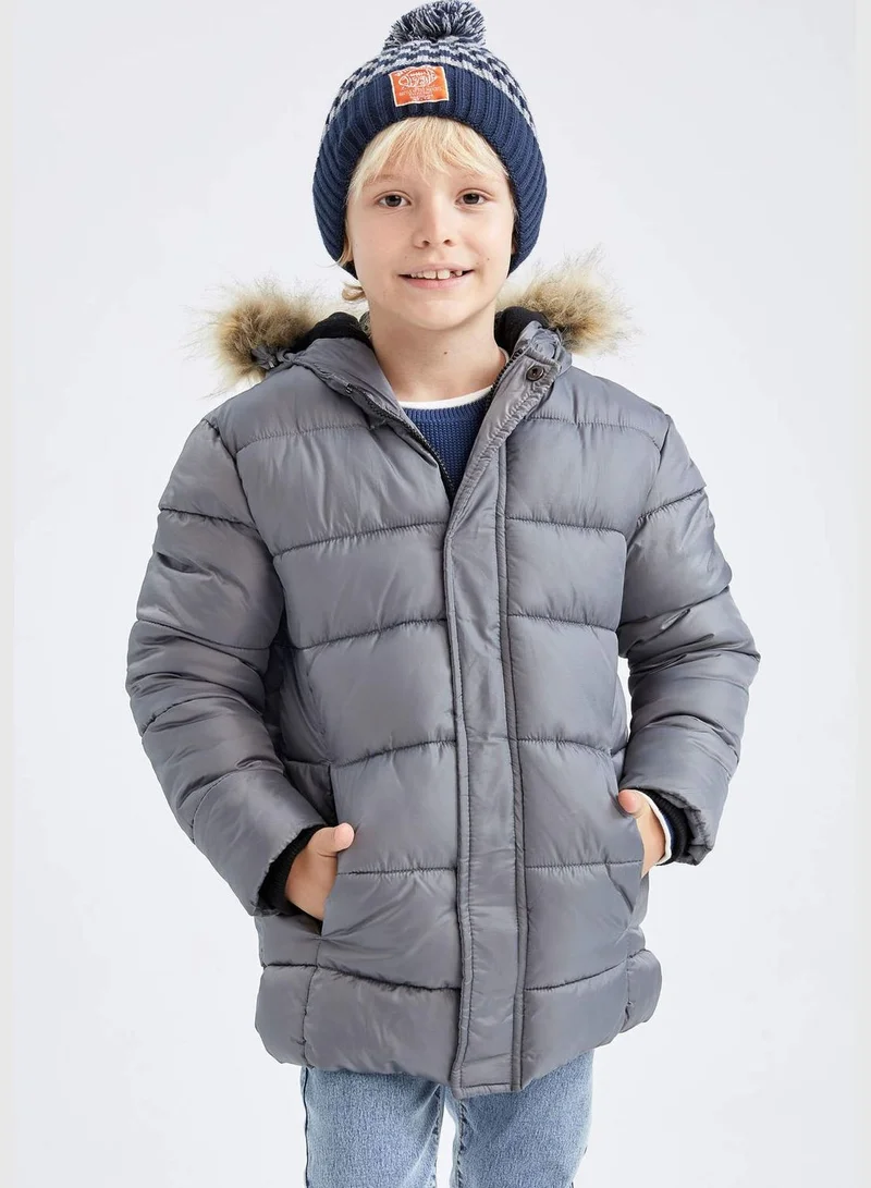 DeFacto Boy Hooded Long Sleeve Jacket