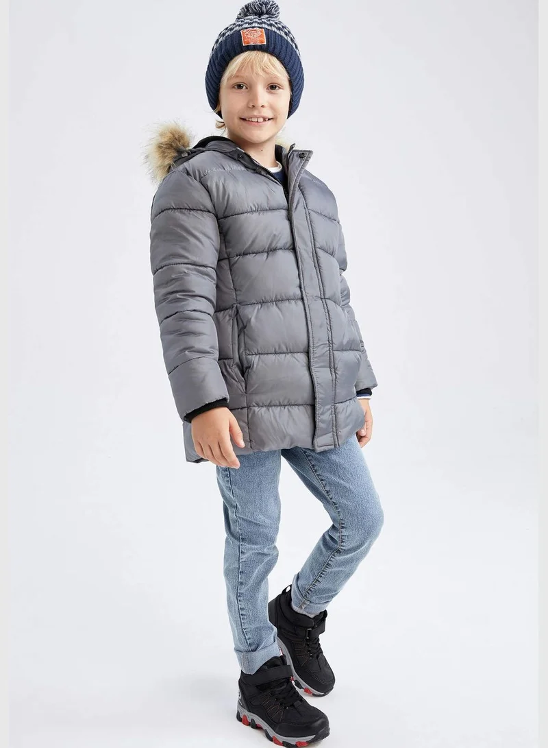 DeFacto Boy Hooded Long Sleeve Jacket