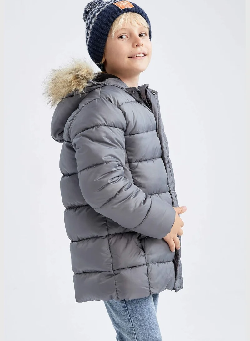 DeFacto Boy Hooded Long Sleeve Jacket