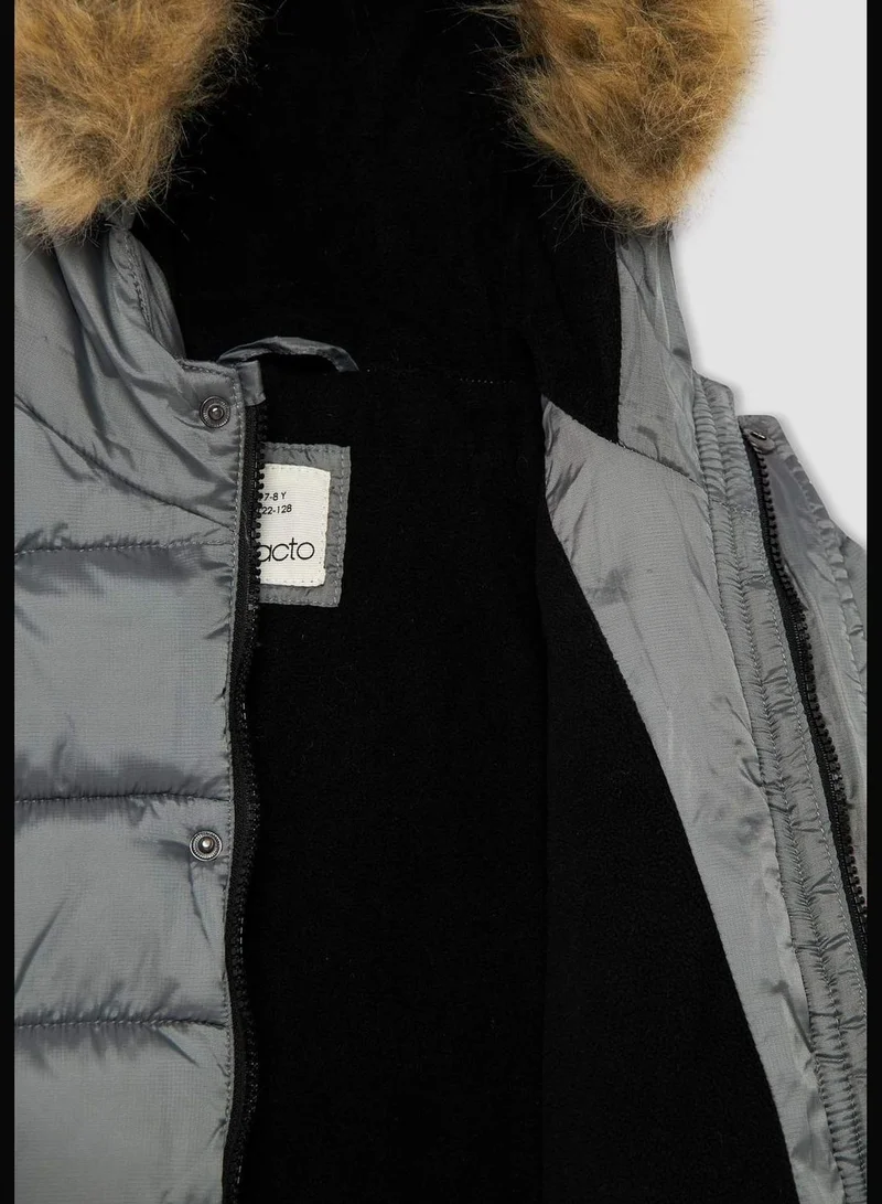 DeFacto Boy Hooded Long Sleeve Jacket