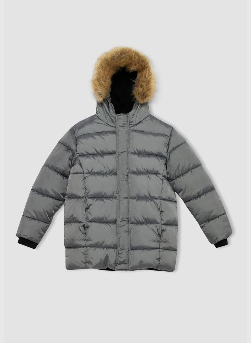 DeFacto Boy Hooded Long Sleeve Jacket