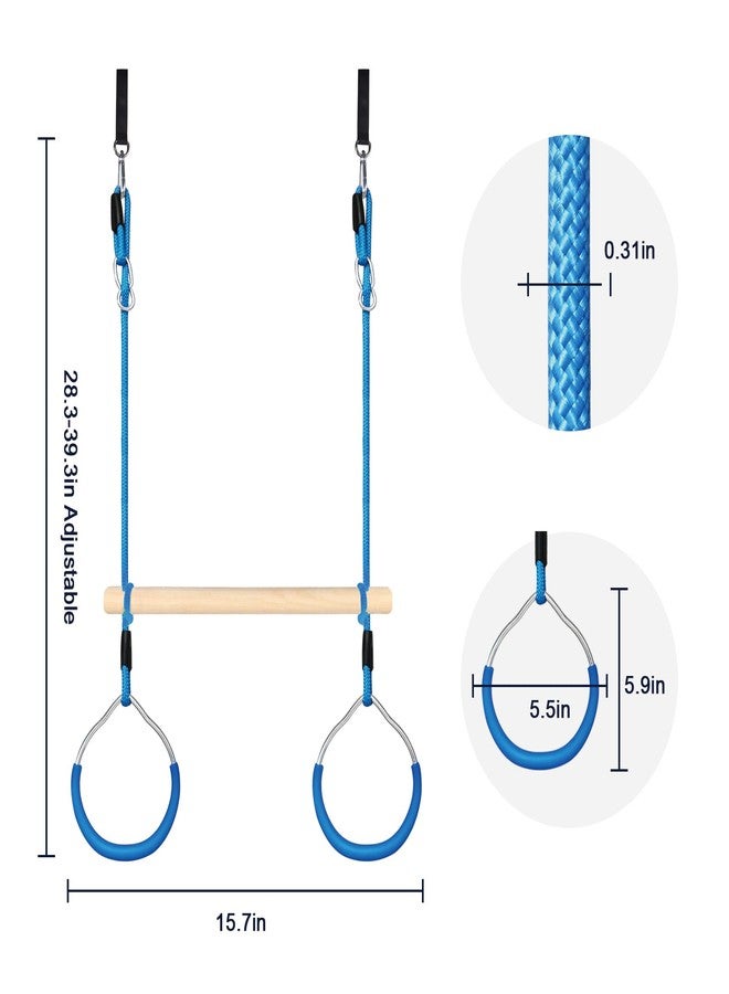 ROPECUBE Trapeze Swing Bar with Gymnastic Rings | Sturdy Steel Construction | Warrior Accessories for Obstacle Course | Great for Indoor & Outdoor Use - Ages 3+ - Image 5