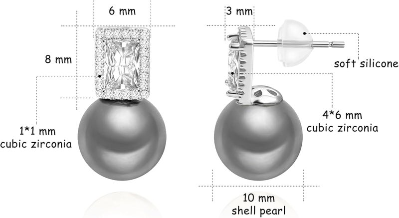 PEARLADA 925 Sterling Silver Hoop Handpicked AAA+ Quality 7.5-8mm White Freshwater Cultured Pearl Dangle Drop Earrings Jewelry for Women - Image 4