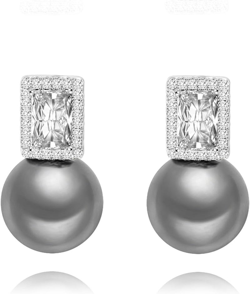 PEARLADA 925 Sterling Silver Hoop Handpicked AAA+ Quality 7.5-8mm White Freshwater Cultured Pearl Dangle Drop Earrings Jewelry for Women - Image 1