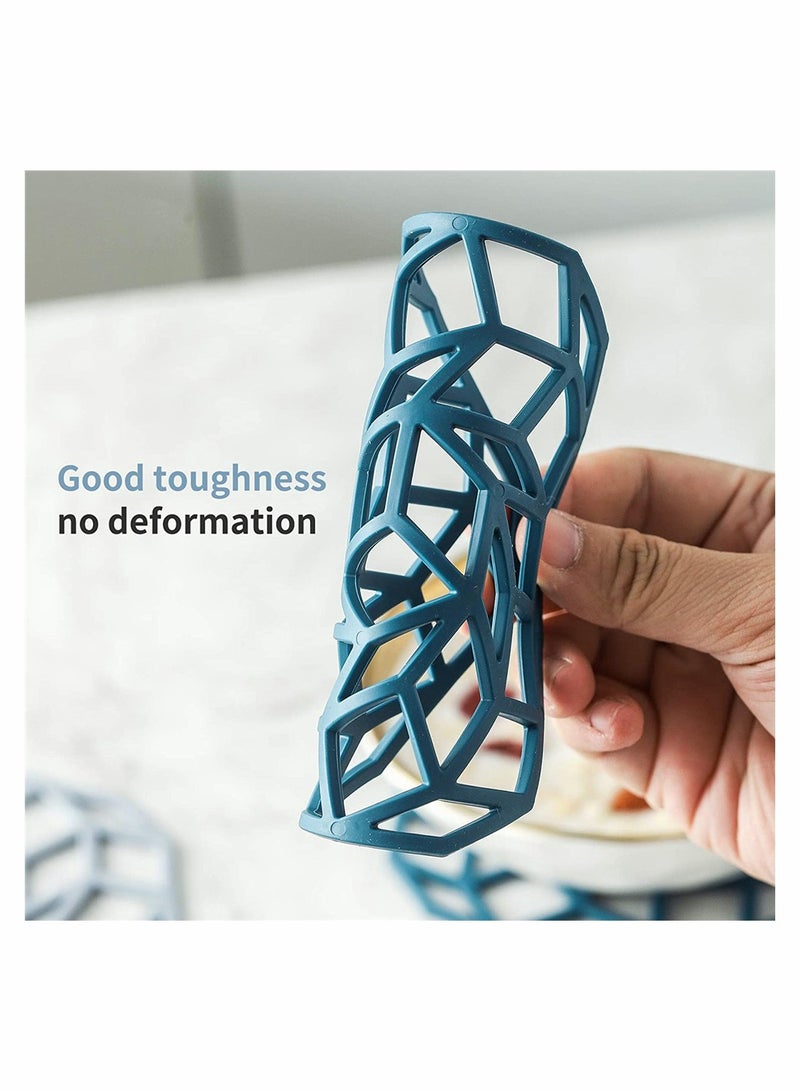 KASTWAVE Set 4 Silicone Mat Hot Pot Holder Hot Pads for Table Countertop Trivet for Hot Dishes Non-Slip Heat Resistant Modern Kitchen Hot Pads - Image 4