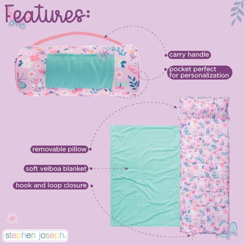 Stephen Joseph, Toddler All Over Print Nap Mat with Soft Blanket and Removable Pillow for Boys & Girls, Kids Sleeping Bag for Elementary, Daycare, Preschool with Carry Handle, Transportation - Image 4
